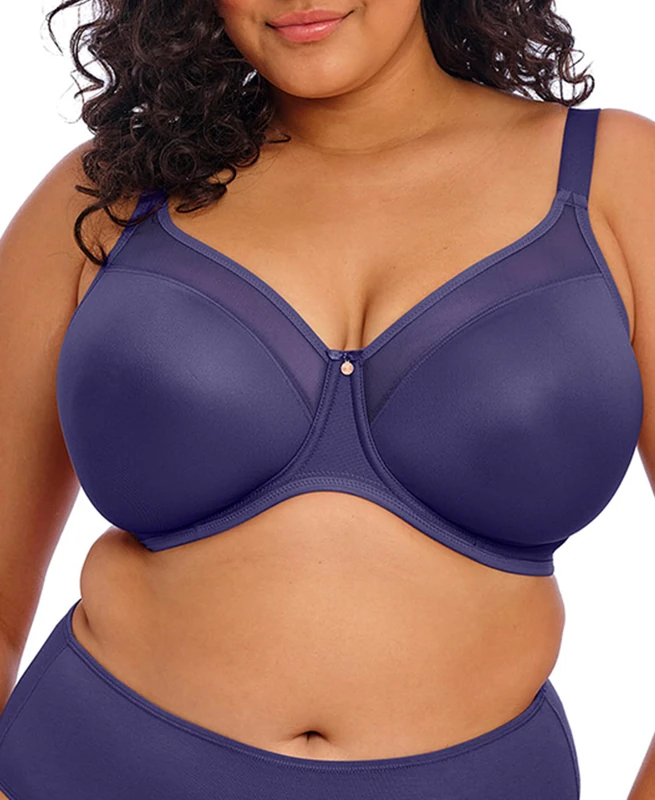 Elomi Women's Plus Size Smooth Underwire Molded Bra, Midnight, 42FF