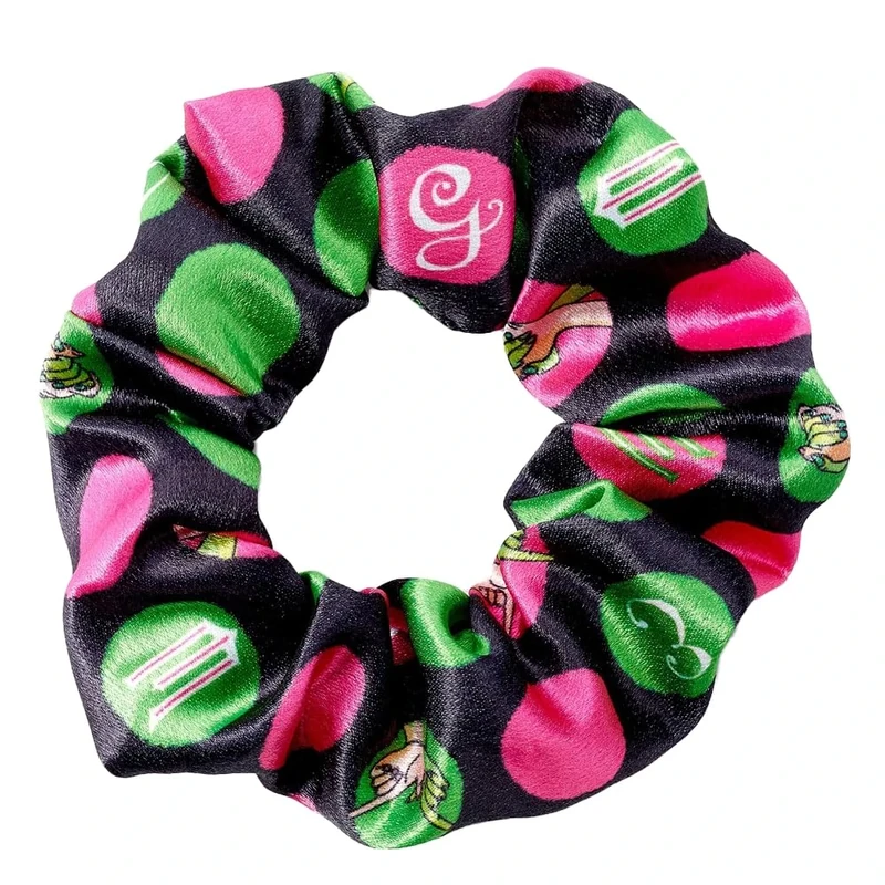 Wicked Elphaba and Glinda Unlikely Friendship Hair Scrunchie - Black, Pink & Green - Image 1