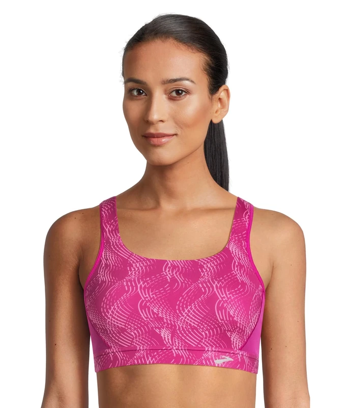 Brooks Women's Convertible 2.0 Sports Bra for High Impact Running, Workouts and Sports with Maximum Support, Magenta Aqueous, 36DD