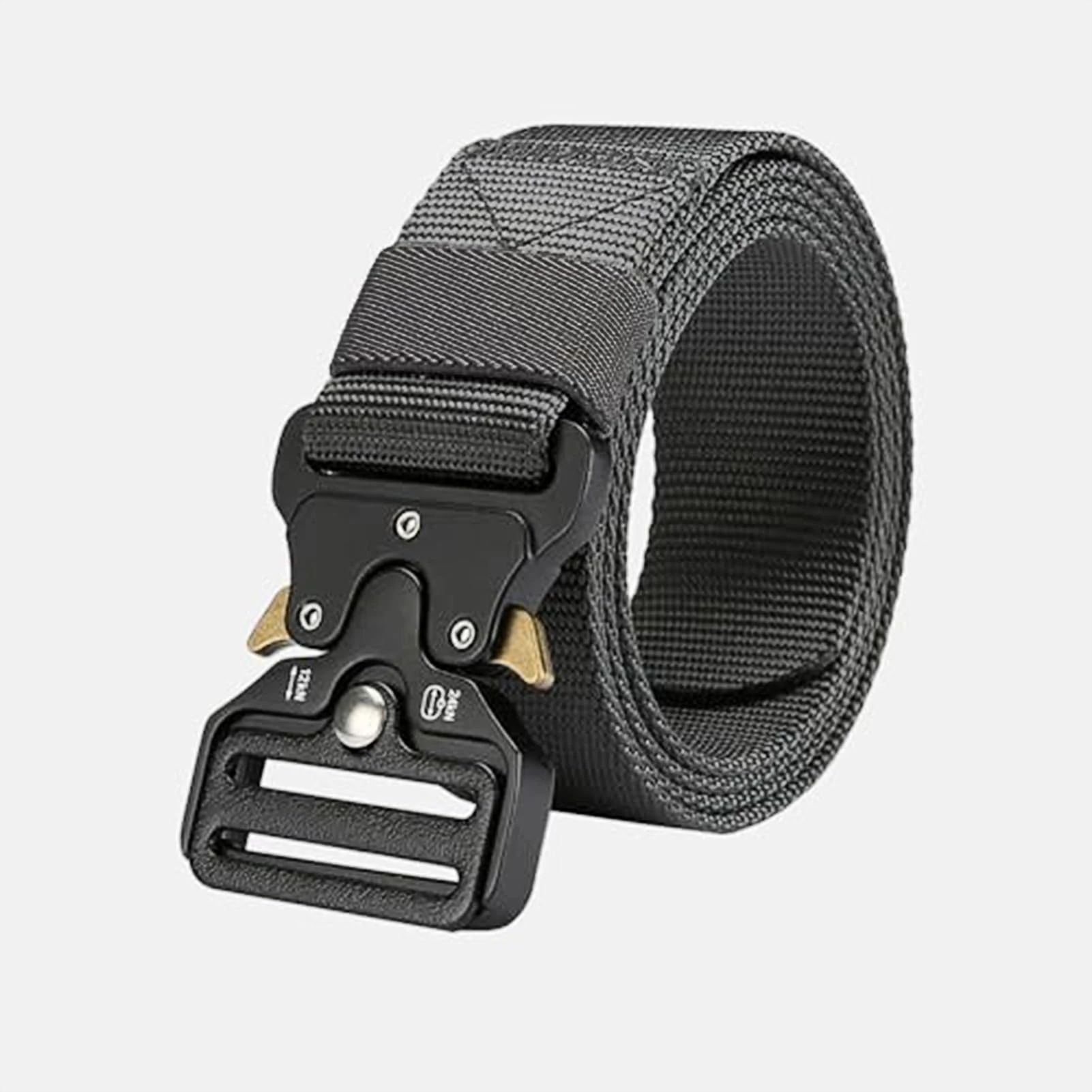 Tactical Belts for Men Military Style Plus Size 1.5" Web Work Belt with Quick Release Buckle, Grey, Fit waist up to 50 inches