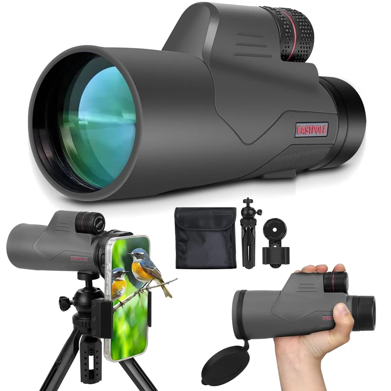 EASTPOLE 12x56 Monocular Telescope for Bird Watching Hiking Camping Wildlife Viewing, Adjustable Eyepiece, Fully Multi-Coated Lenses, Rubber Armor, Non-Slip Grip, Fogproof, Waterproof