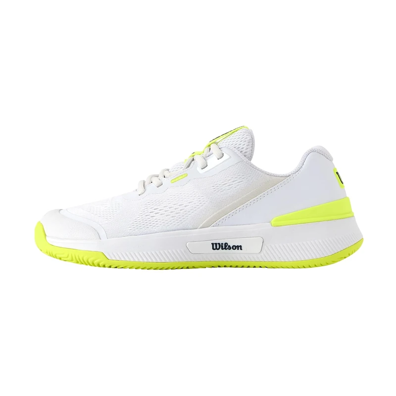 Wilson Intrigue Pro Oz Women's Tennis Shoes, Provide Confident Stability and Arch Support, with a Secure Heel Fit and Lightweight Breathability, Colour: White/Safety Yellow/Navy Blazer, Size: 5.5