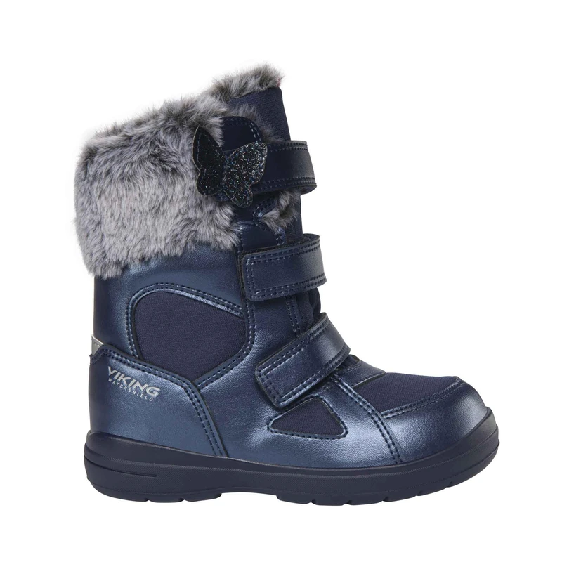 Viking Girls Fun Butterfly Warm Wp 3v Equestrian Boot, navy, 10 UK Child