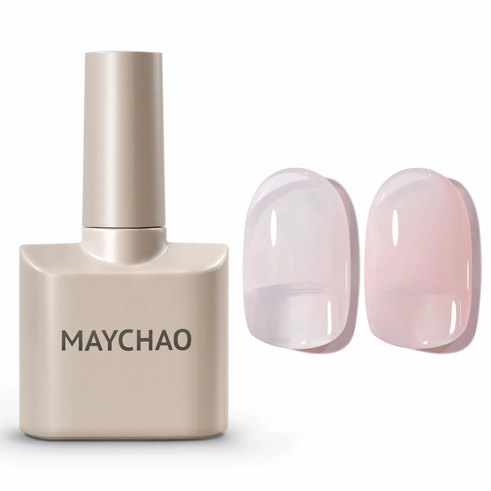 MAYCHAO 15ML Jelly Gel Nail Polish, Milky Pink Gel Polish Soak Off UV LED Nail Polish Nail Art Starter Manicure Salon DIY at Home, 0.5 OZ
