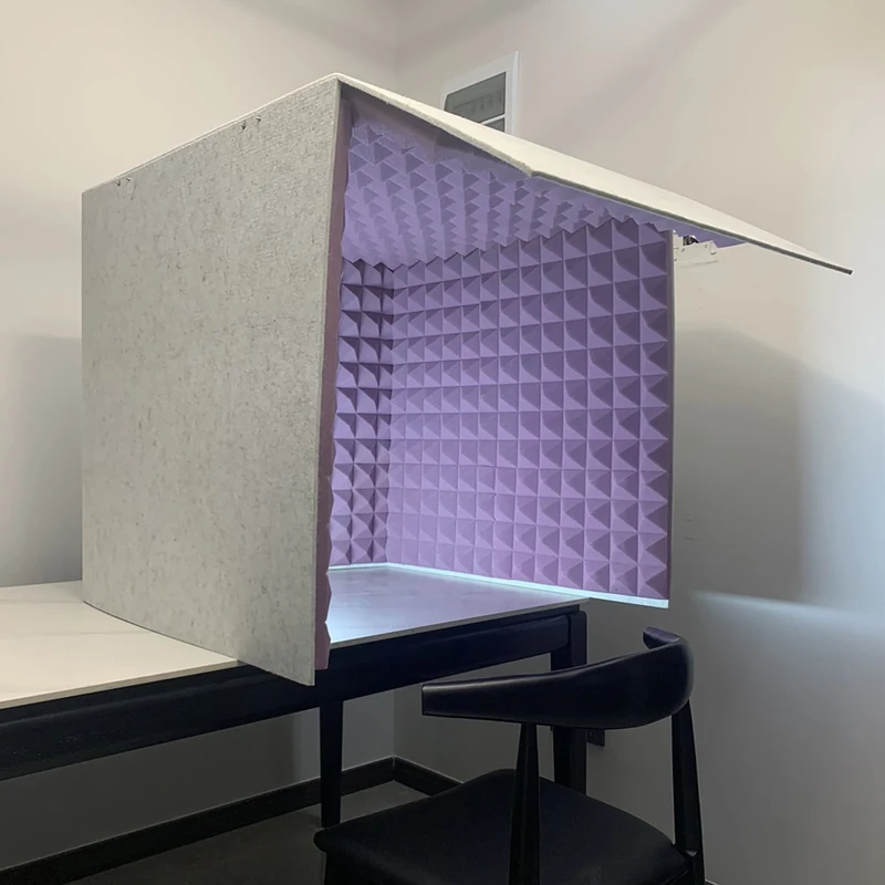 WOTZOV Portable Isolation Sound Booth,Desktop Soundproof Cover,Self Made Sound Studio,Acoustic Foam Panel,Absorbing Shield,Noise Isolator,Microphfoam Booth Cube,For Desktop,Studio,Podcas,Purple