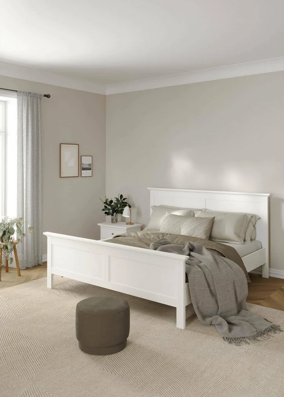 Dmora - Inaya Half Square Bed Base, Bed Base, Slatted Base, Slats for Bed Frame, 211 x 179 x 110 cm, White