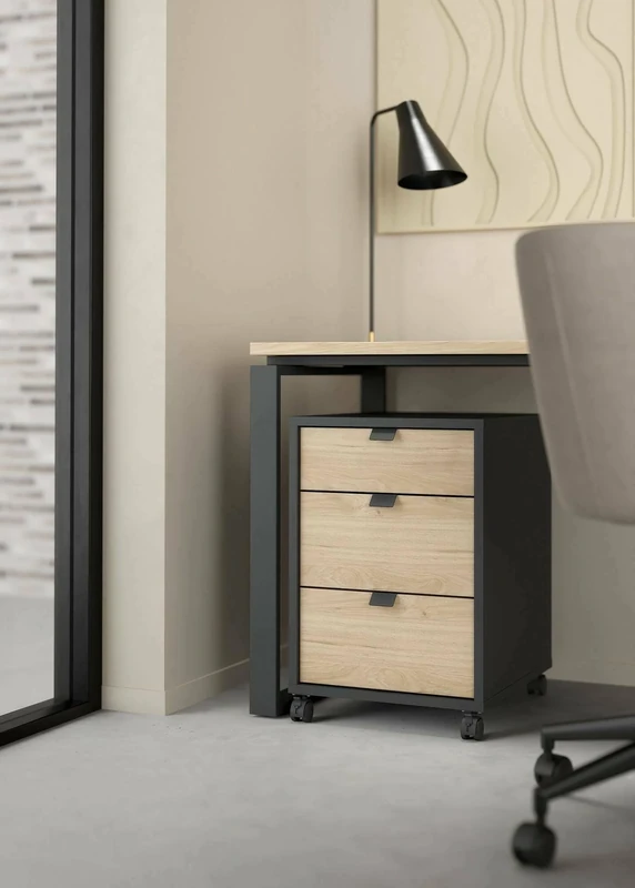 Dmora Gabrielle Settimino Multi-Purpose Chest of Drawers Bedroom Furniture with Drawers, 48 x 41 x H 61 cm, Oak and Grey