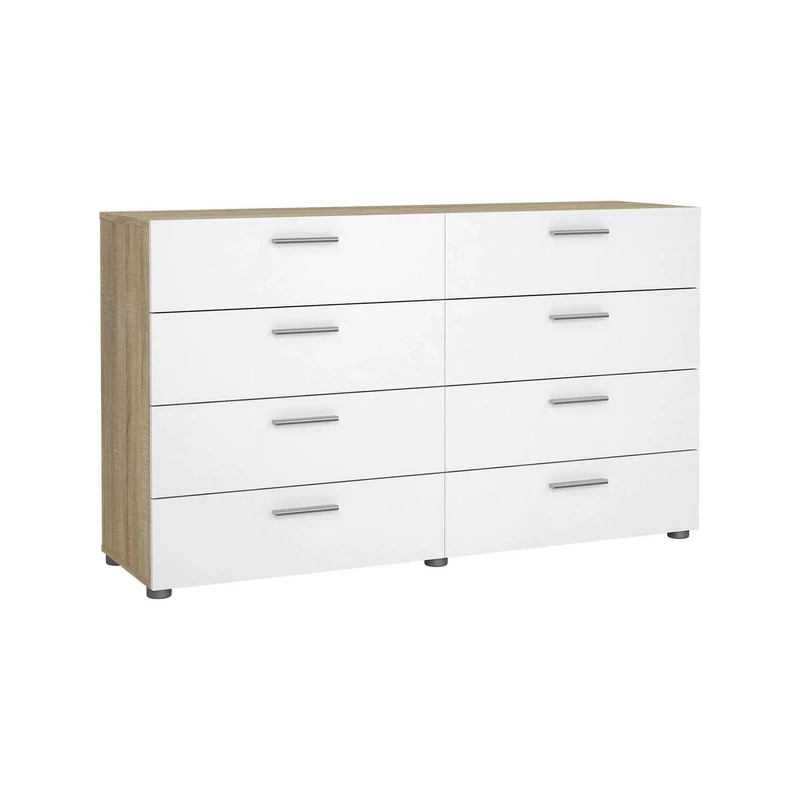 Dmora Cosette Sideboard, Buffet for Living Room, Kitchen Pantry, 140 x 40 x H 83 cm, Oak and White