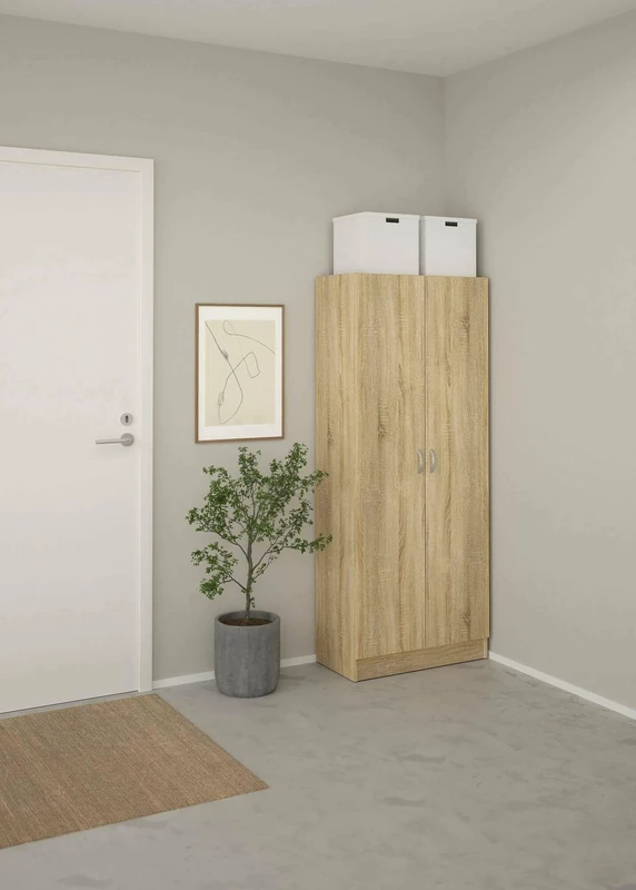 Dmora Oceane Shoe Rack, Multi-Purpose Entrance Cabinet, Shoe Cabinet, 69 x 35 x 170 cm, Oak