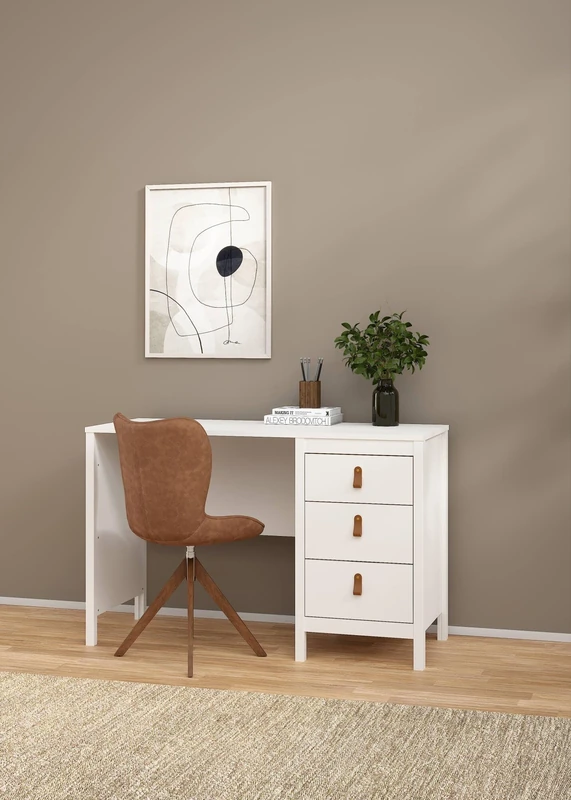 Dmora Marine Desk, Multipurpose Writing Desk, Office Table for PC Holder, Worktop, 120 x 48 x H 77 cm, White