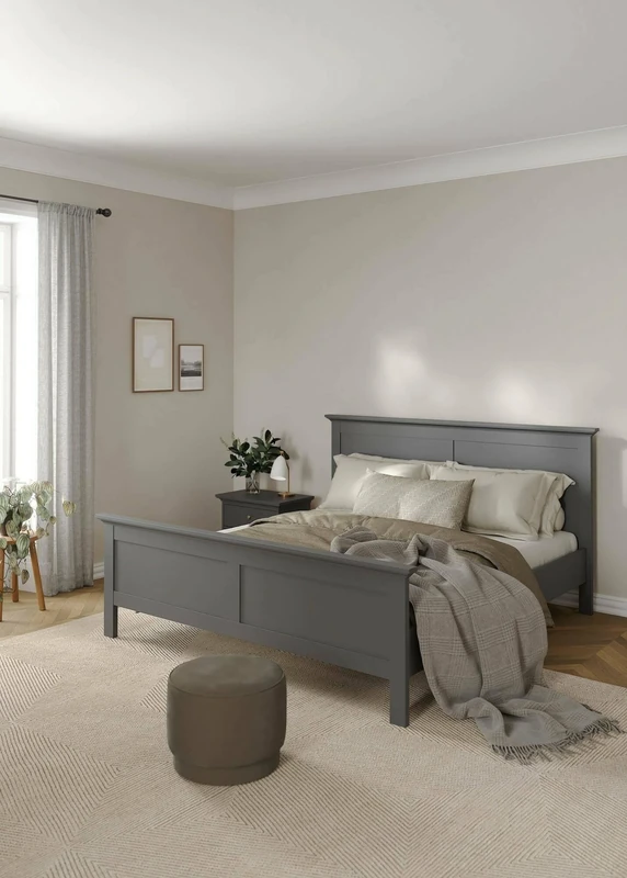 Dmora - Inaya Half Square Bed Base, Bed Base, Slatted Base, Slats for Bed Frame, 211 x 179 x 110 cm, Grey