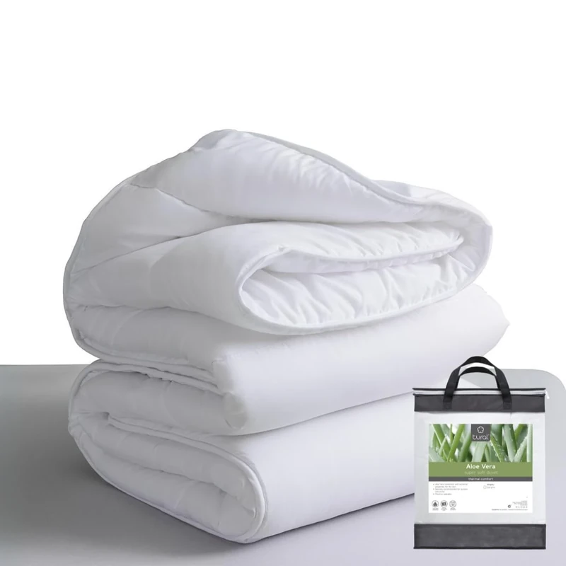 Tural - Duvet 240 x 220 cm with aloe vera treatment, 300 g/mm fibre filling, soft, breathable, Oeko-Tex certified (white, bed 160/180)
