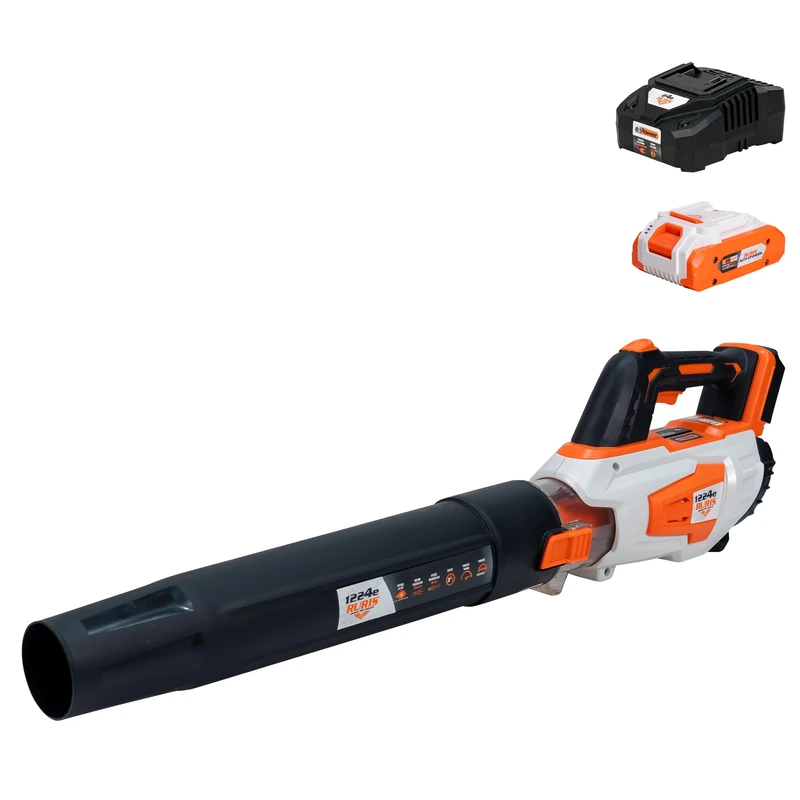 RURIS - 1224E Electric Blower - Electric motor - 20V Li-ION battery - Capacity 4Ah - Ideal for pruning small branches and looking after the garden - Battery and charger included
