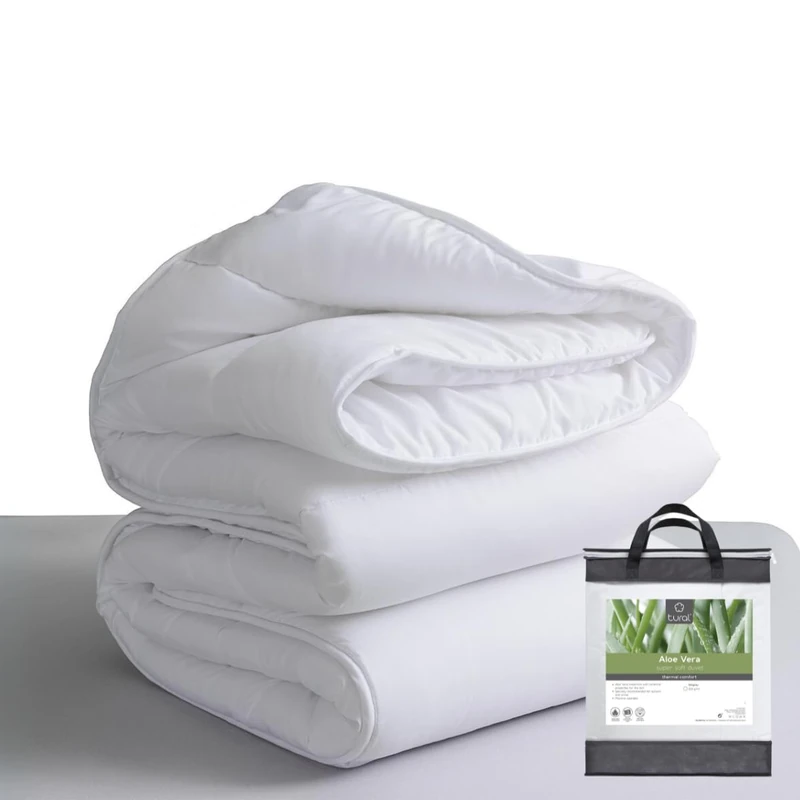 Tural Duvet 260 x 220 cm with Aloe Vera Treatment Fibre Filling 300 g/m Soft Breathable Oeko-Tex Certified White 180 cm