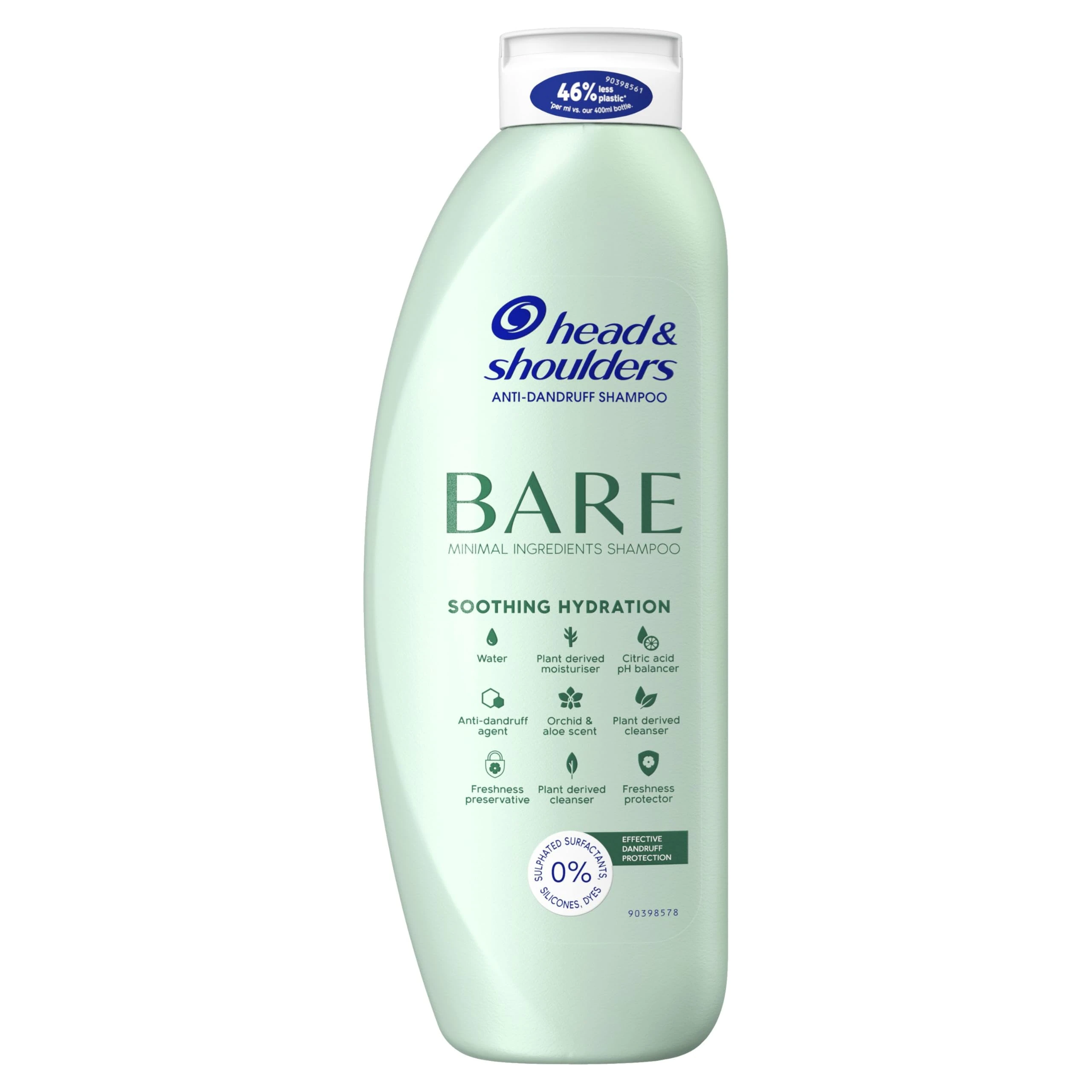Head & Shoulders Bare Soothing Hydration Anti-dandruff Shampoo. Minimal Ingredients. 400 ml