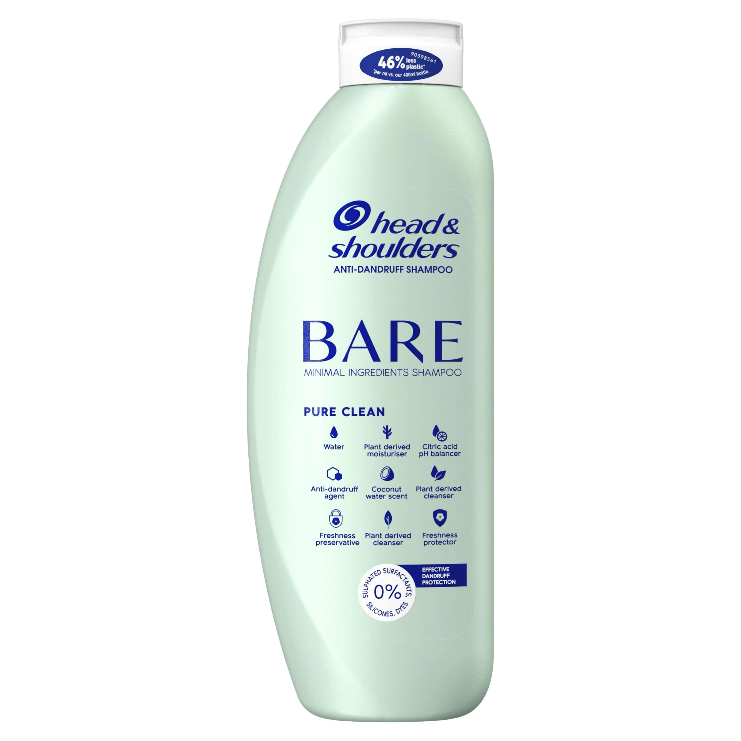 Head & Shoulders Bare Pure Clean Anti-dandruff Shampoo. Minimal Ingredients for Oily Scalp. 400 ml