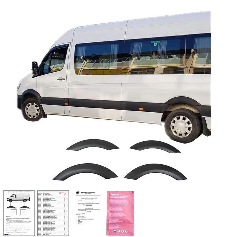 Oneway Set Wheel Arch Trims compatible with Mercedes Sprinter W906 2006-2013 - Matt black