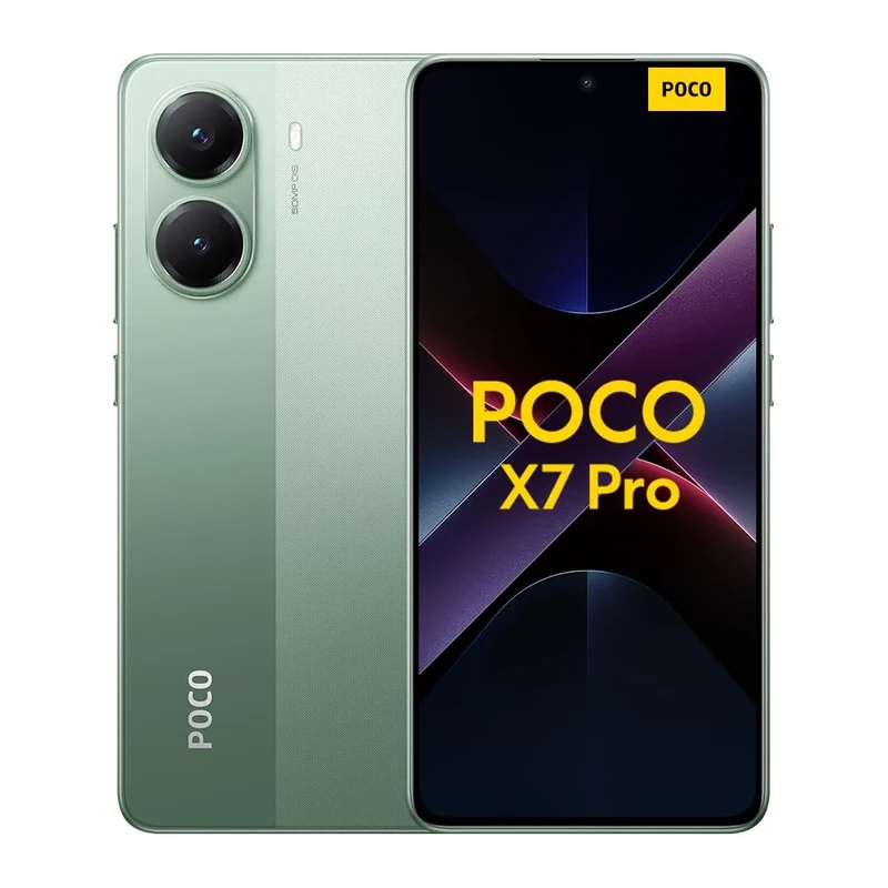 Xiaomi POCO X7 Pro smartphone, 8+256GB, green, 50MP main camera with OIS, 6000mAh (typ) battery with 90W HyperCharge, IP68, AI features (no charger included), 2 year Warranty