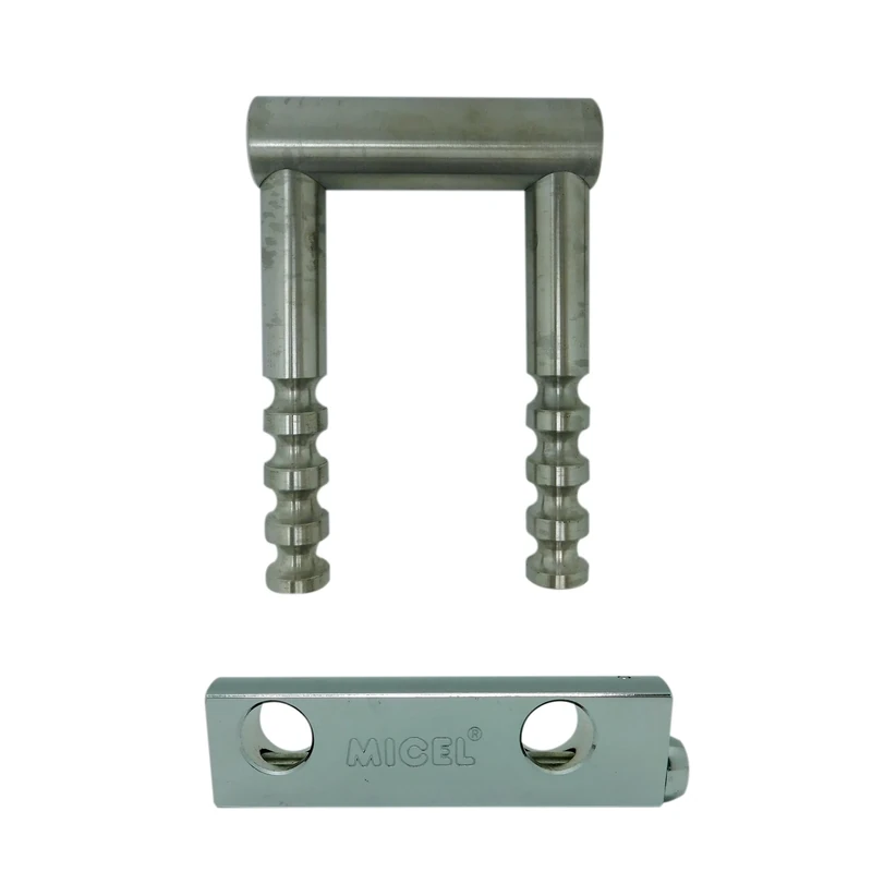 MICEL - 13368 - Safety Leaf Padlock, Stainless Steel with Tubular Key and Brass Cylinder, Ideal for Doors, Gates and Commercial Vehicles, Stainless Steel, 127 x 135 x 26 mm