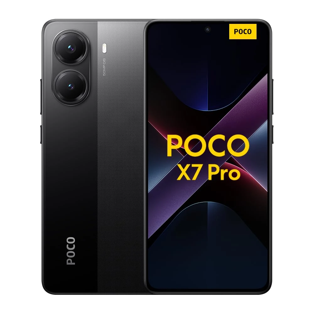 Xiaomi POCO X7 Pro smartphone, 12+512GB, black, 50MP main camera with OIS, 6000mAh (typ) battery with 90W HyperCharge, IP68, AI features (no charger included), 2 year Warranty