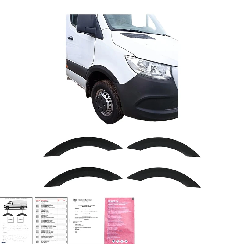 Oneway Set Wheel Arch Trims compatible with Mercedes Sprinter W907 2018- - Matt black