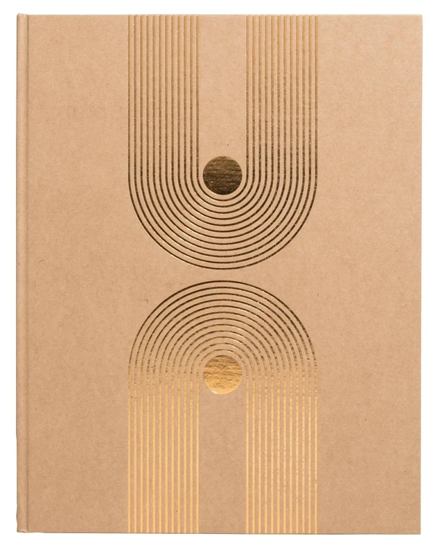 EXACOMPTA - 47849E - 1 Graphik Guest Book - Vertical Format 27 x 22 cm - Coated Paper Cover - Gold Edge - 100 Plain White Pages - Kraft