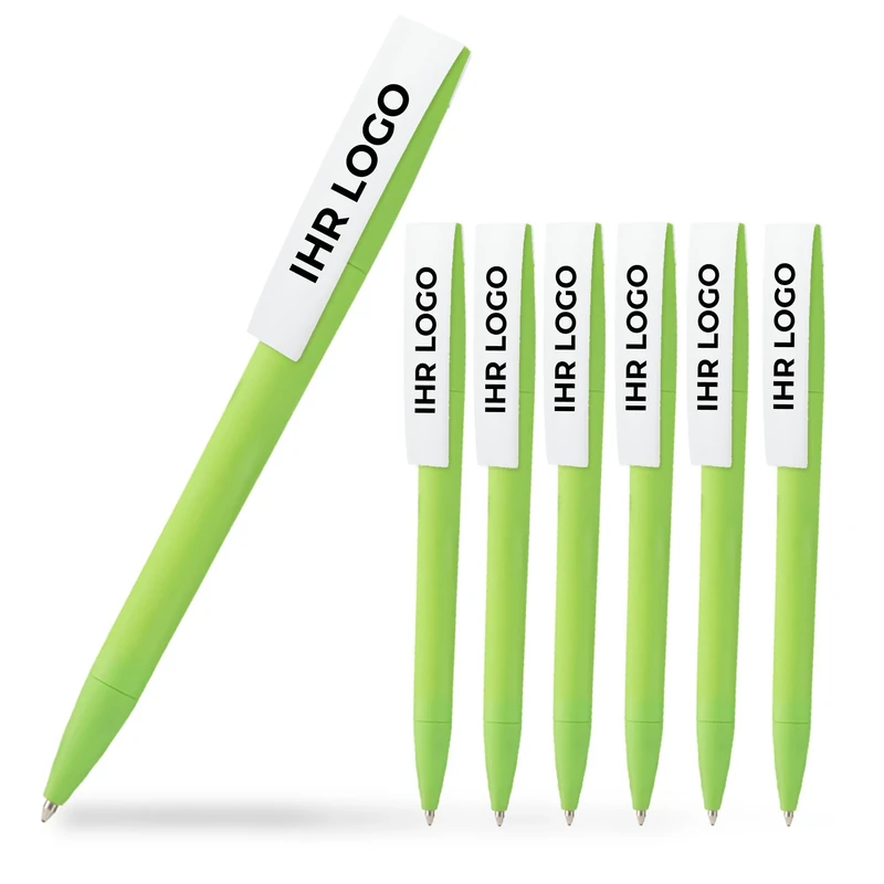 Cimpress Personalised Ballpoint Pens, Custom Printed with Logo or Image, Ideal for Events, Schools, or Corporate Use, Available in Sets of 25, 50, or 100 (100 Pack, Green)