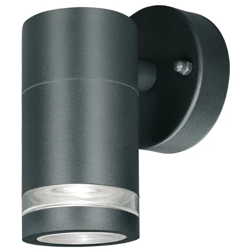 4lite Marinus Outdoor Down Wall Light (Anthracite) Rust Free IP44 Rated Exterior Wall Lamp Supplied with 1X Smart GU10 Bulbs - 4L2/7007-4Yr Guarantee