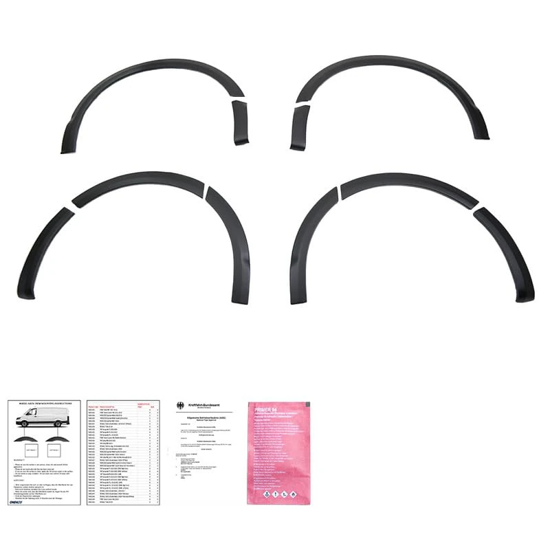 Oneway Set Wheel Arch Trims compatible with Volkswagen Transporter T5/T5.1 2003-2015 (Long wheel base) - Matt black