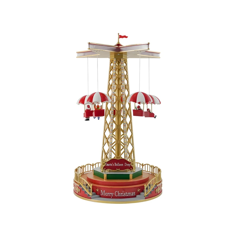 Avilia Animated Christmas Carousel with Music and LED Lights – Ideal for Decorating Home or Christmas Villages during Christmas Parties – Hand-Painted and Suitable for All Furnishings – 44.5 x 24.5 x