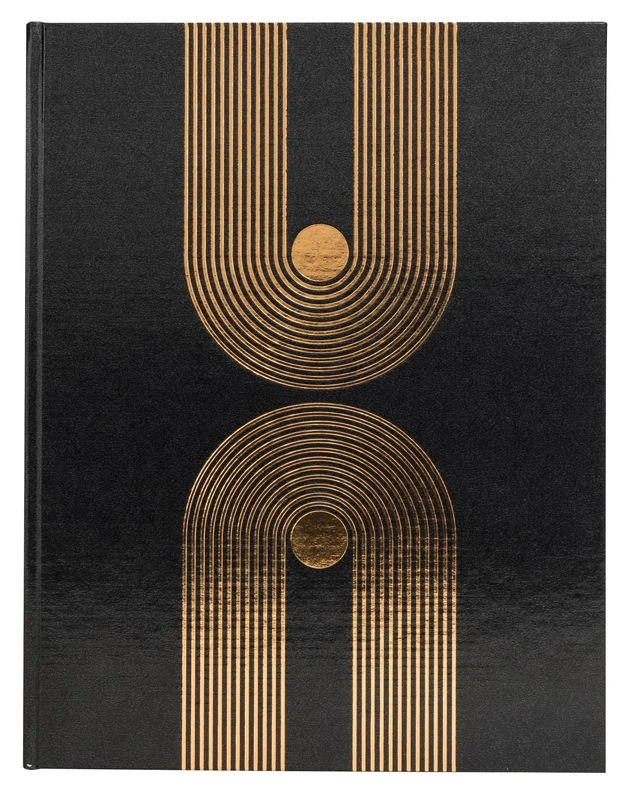 EXACOMPTA - 47848E - 1 Graphik Guest Book - Vertical Format 27 x 22 cm - Coated Paper Cover - Gold Edge - 100 Plain White Pages - Black