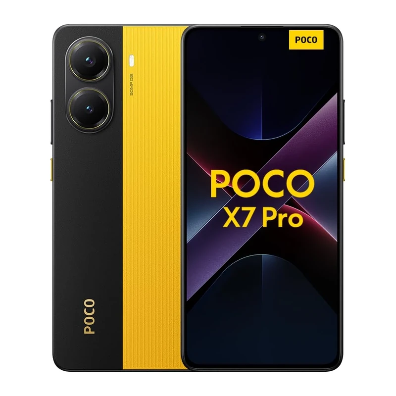 Xiaomi POCO X7 Pro smartphone, 8+256GB, yellow, 50MP main camera with OIS, 6000mAh (typ) battery with 90W HyperCharge, IP68, AI features (no charger included), 2 year Warranty - Image 1
