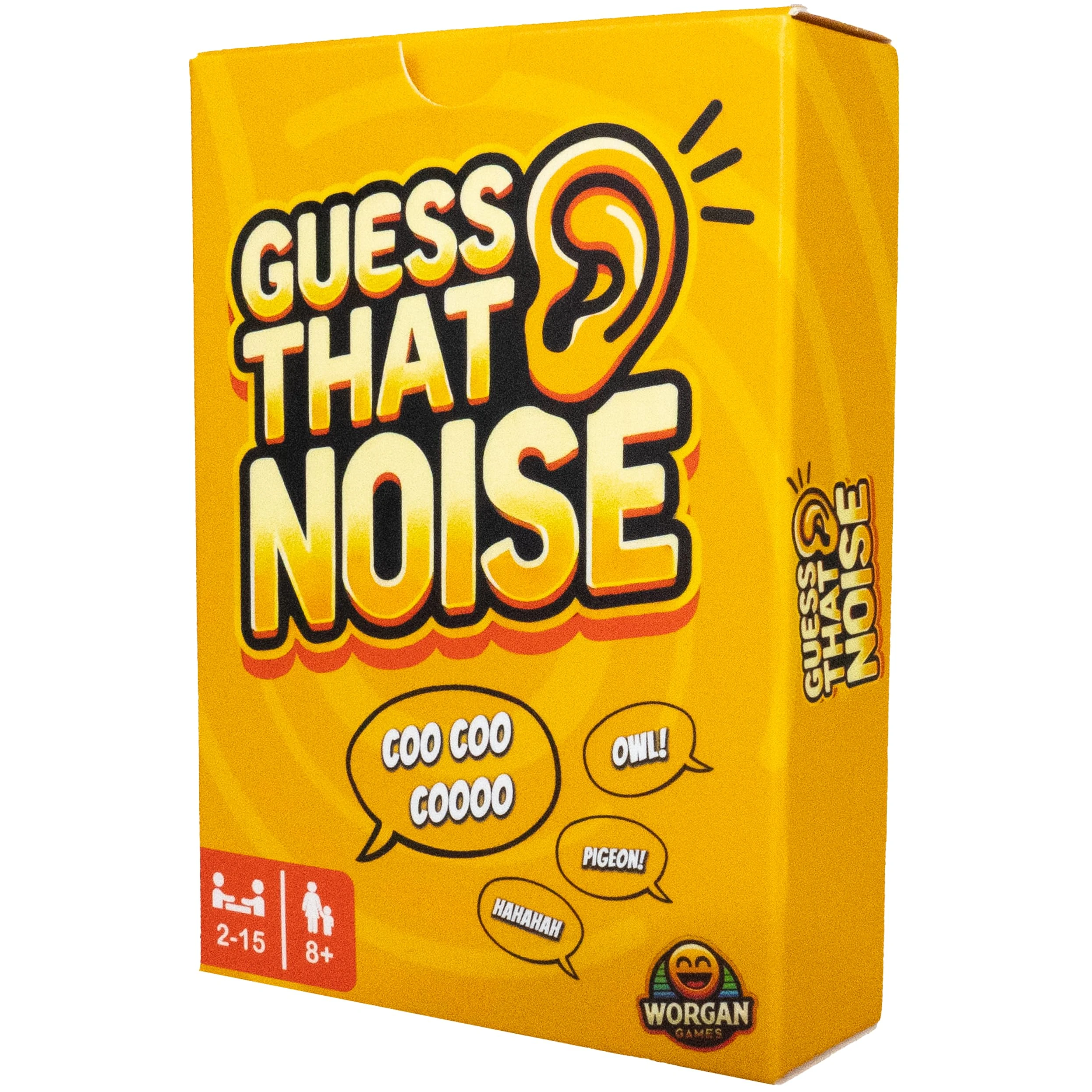Worgan Games Funny Sound Impressions Party Game - Guess That Noise | Fun for Family & Friends | 2-15 Players, Ages 8+ | Perfect for Kids, Teens, Adults