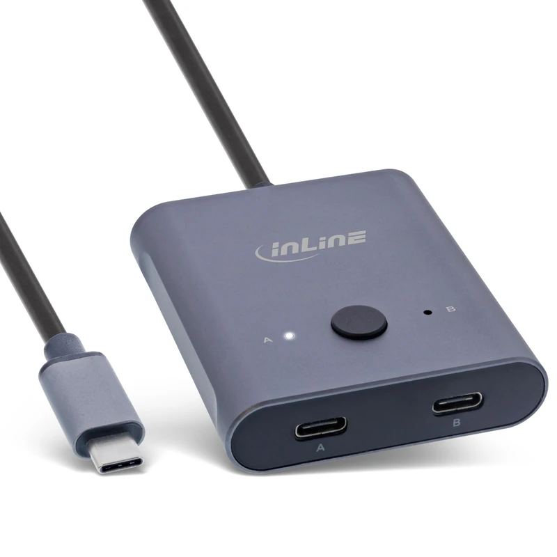 InLine USB-C Switch 8K 4K Video 10Gb/s Data 100W Charging 60603T
