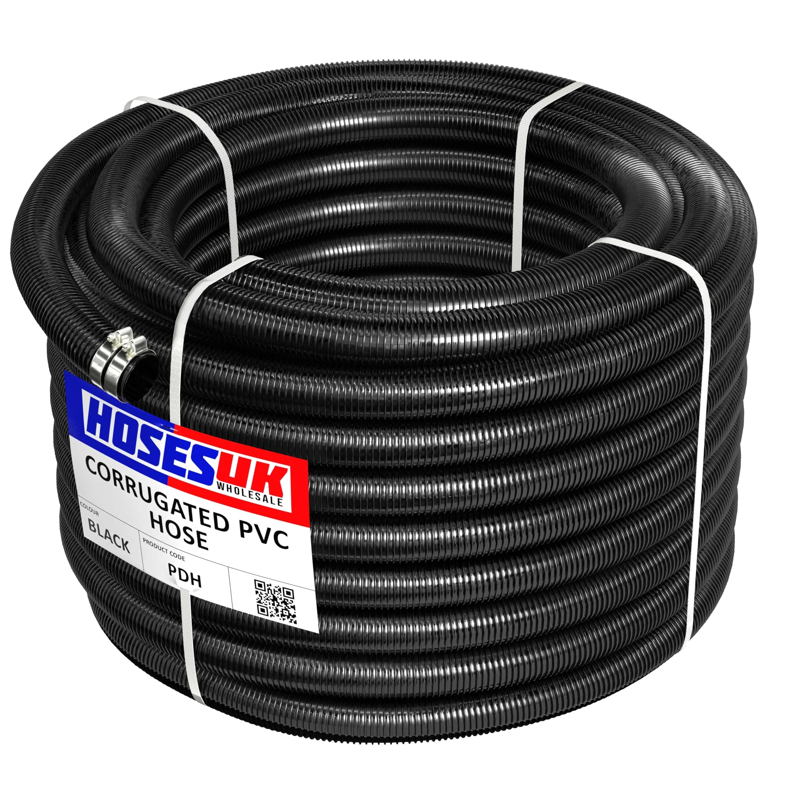 25MM ID - 3 METRE Corrugated Pond Pump Pipe/Hose/Flexi TUBING + Hose Clips