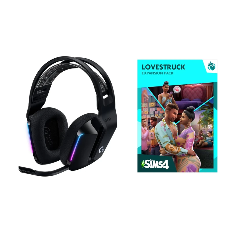 Logitech G733 LIGHTSPEED Wireless RGB Gaming Headset & The Sims 4 Lovestruck Expansion Pack(for PC)-Soft Bundle