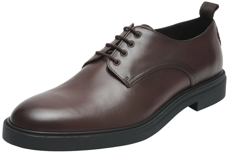BOSS Men's Calev Derb Ltfb Derby Shoes, Dark Brown, 6 UK