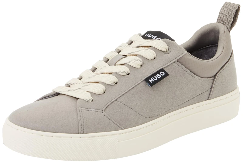 HUGO Men's Morrie Tenn Mfny Tennis Trainers, Open Grey, 6.5 UK