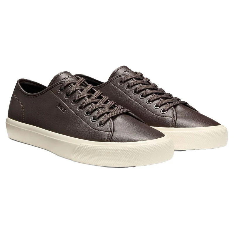 BOSS Men's Aiden Tenn Sgrpu Tennis Trainers, Dark Brown, 8 UK
