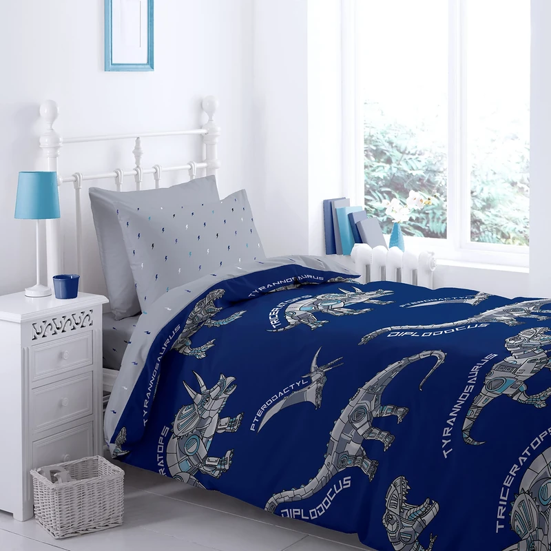 Catherine Lansfield Dinobot and Giraffe Duvet Cover Sets for Bed 90 cm