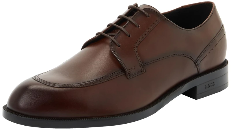 BOSS Men's Tayil Derb Buvm Derby Shoes, Dark Brown, 11.5 UK