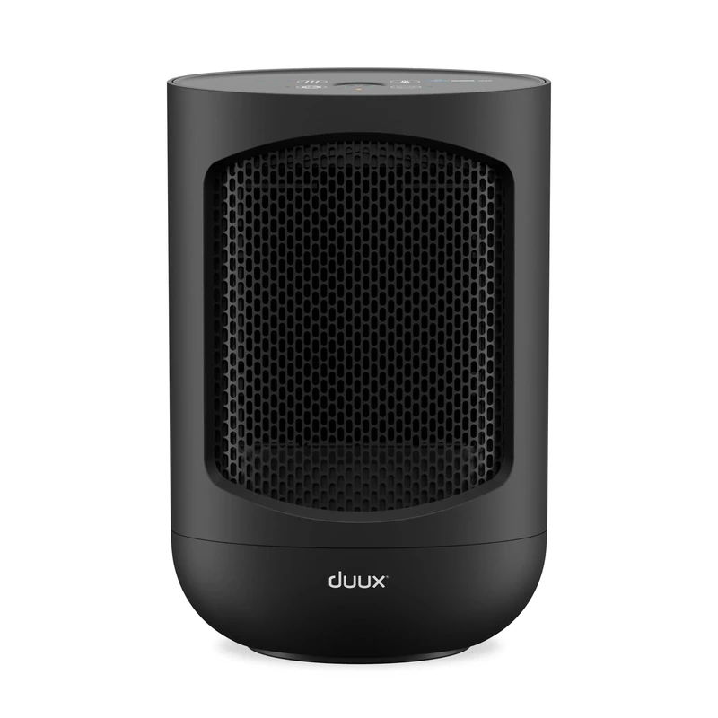 Duux Zone Personal Fan Heater, 1500W Portable Electric Heater, Ceramic Heater Element, 3 Heat and 1 Cool Settings, 60 Degree Oscillation, Mini Tabletop/Desk Heater, Black, DXCH41UK