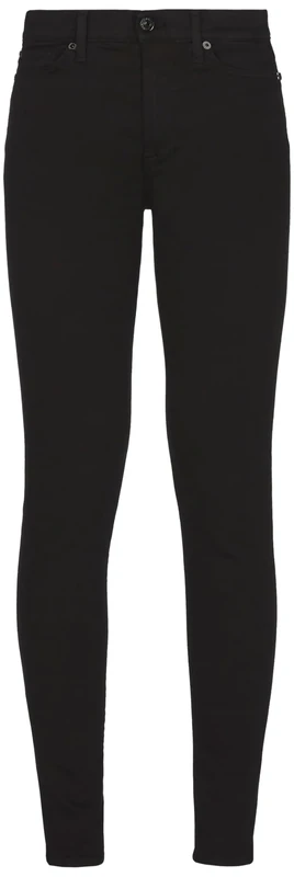 7 For All Mankind Women's Hw Skinny Slim Illusion Luxe Rinsed Black Jeans, 24 W