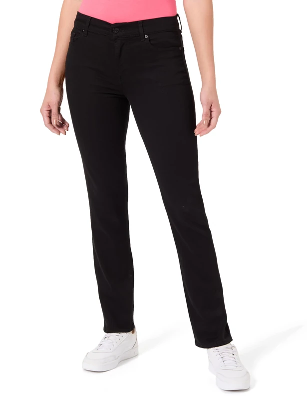 7 For All Mankind Women's Roxanne Bair Rinsed Black Jeans, 34 W