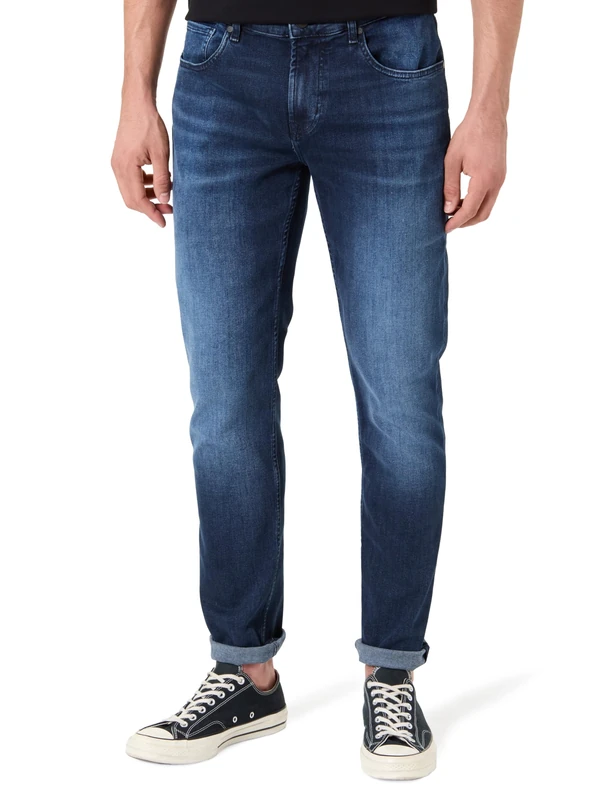 7 For All Mankind Men's Slimmy Tapered Luxe Performance Dark Blue Jeans, 36W