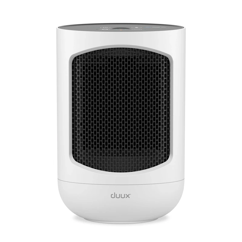 Duux Zone Personal Fan Heater, 1500W Portable Electric Heater, Ceramic Heater Element, 3 Heat and 1 Cool Settings, 60 Degree Oscillation, Mini Tabletop/Desk Heater, White, DXCH43UK