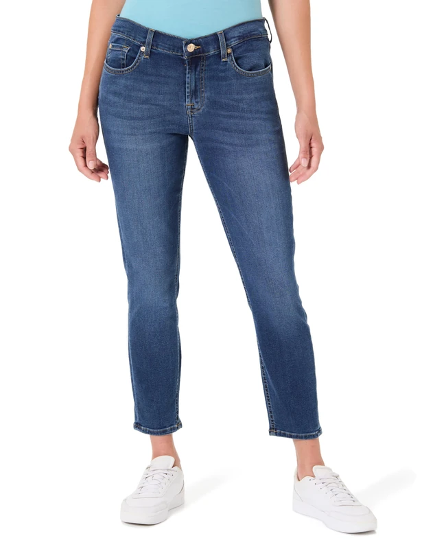 7 For All Mankind Women's The Ankle Skinny Bair Duchess Jeans, Mid Blue, 30W