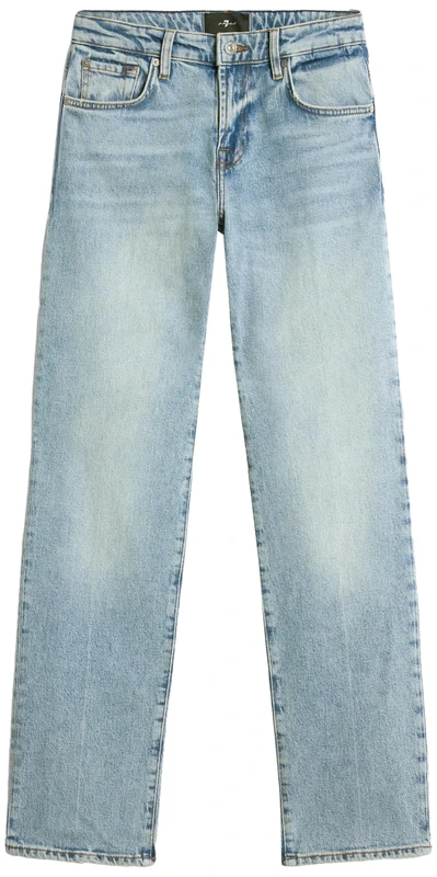 7 For All Mankind Women's Calie Straight Ode to Jeans, Light Blue, 29 W