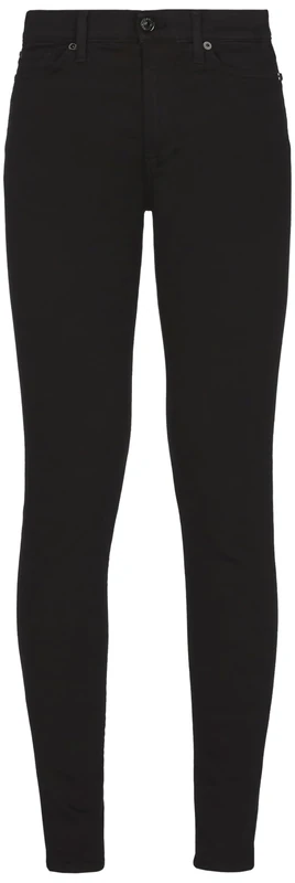 7 For All Mankind Women's HW Skinny Slim Illusion Luxe Rinsed Black Jeans, 23W