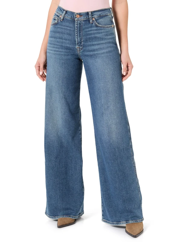 7 For All Mankind Women's Lotta Luxe Vintage Sea Level Jeans, Dark Blue, 23W